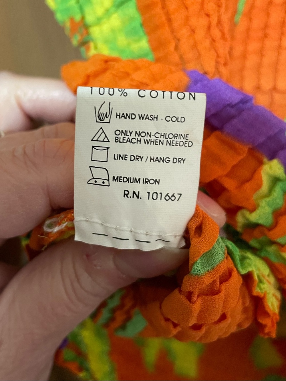 Shore Line Orange Tunic with Neon Green & Purple Floral Motif - Picture 3 of 4